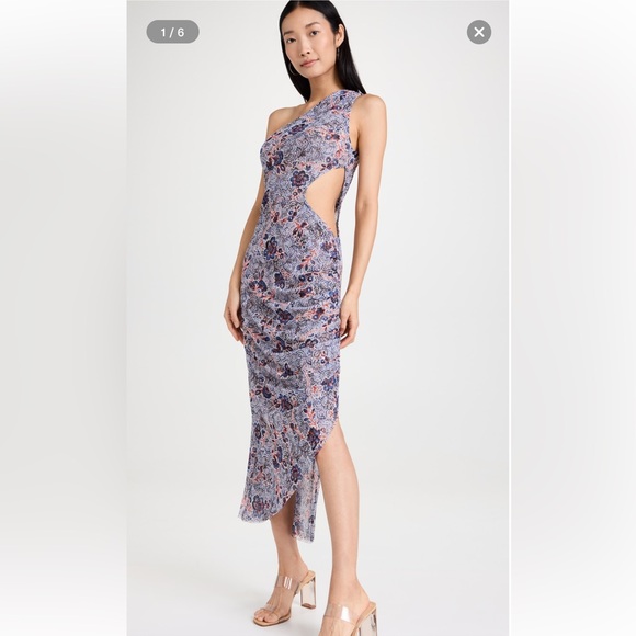 MISA Aries Dress in Feathered Floral - Picture 3 of 8